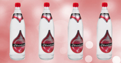 De 1liter fles chritiana bruisend water